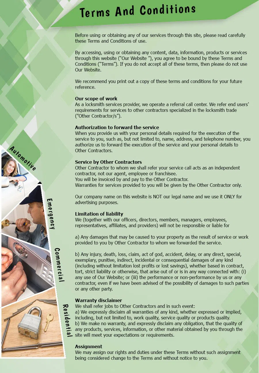 Lock Safe Services St Louis, MO 314-800-0662 - TermsAndConditions-2